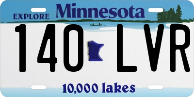MN license plate 140LVR