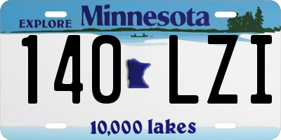 MN license plate 140LZI