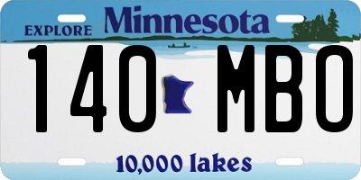 MN license plate 140MBO