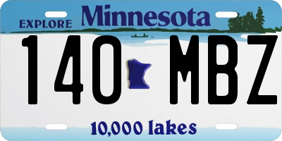 MN license plate 140MBZ