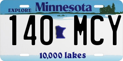 MN license plate 140MCY