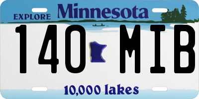 MN license plate 140MIB