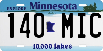 MN license plate 140MIC