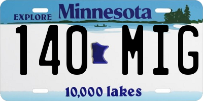 MN license plate 140MIG