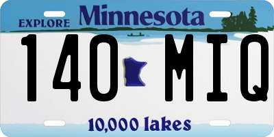 MN license plate 140MIQ