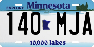 MN license plate 140MJA