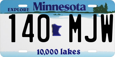 MN license plate 140MJW