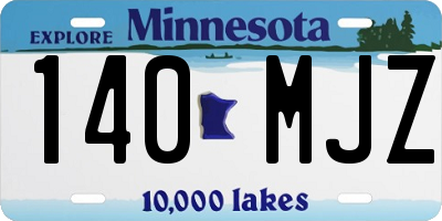 MN license plate 140MJZ