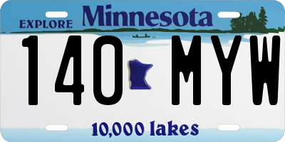 MN license plate 140MYW