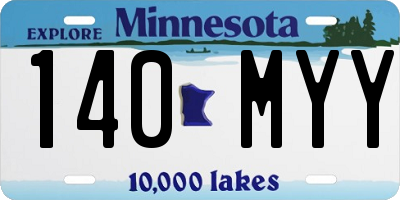 MN license plate 140MYY