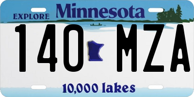 MN license plate 140MZA