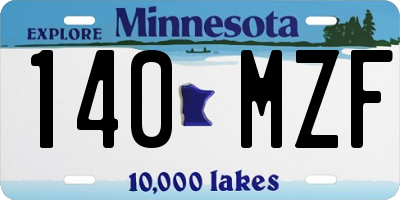 MN license plate 140MZF