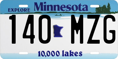 MN license plate 140MZG