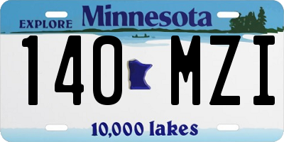 MN license plate 140MZI