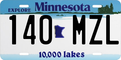 MN license plate 140MZL