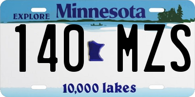MN license plate 140MZS