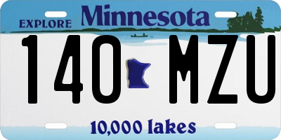 MN license plate 140MZU