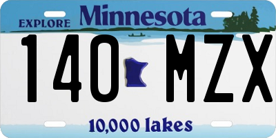 MN license plate 140MZX