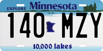 MN license plate 140MZY