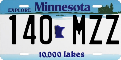 MN license plate 140MZZ