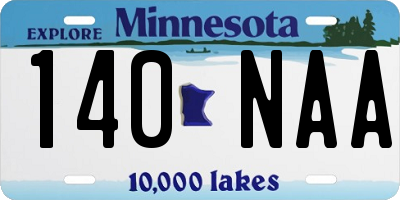 MN license plate 140NAA