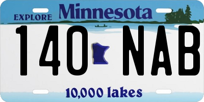 MN license plate 140NAB