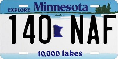 MN license plate 140NAF