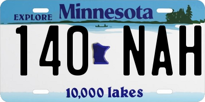 MN license plate 140NAH