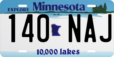 MN license plate 140NAJ