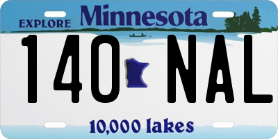 MN license plate 140NAL
