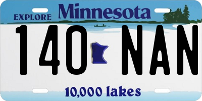 MN license plate 140NAN