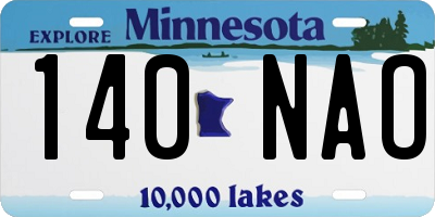 MN license plate 140NAO