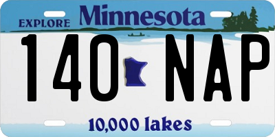 MN license plate 140NAP