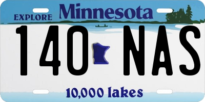 MN license plate 140NAS
