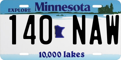 MN license plate 140NAW