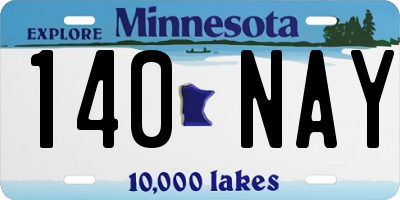 MN license plate 140NAY