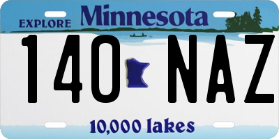 MN license plate 140NAZ