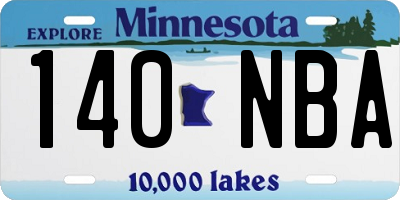 MN license plate 140NBA