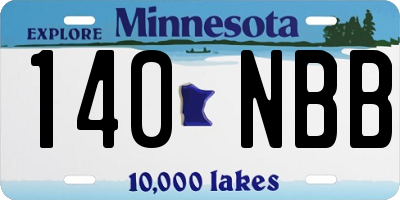MN license plate 140NBB
