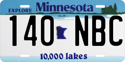 MN license plate 140NBC