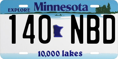 MN license plate 140NBD