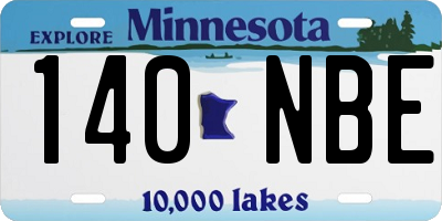 MN license plate 140NBE