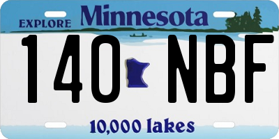 MN license plate 140NBF