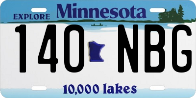 MN license plate 140NBG
