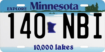MN license plate 140NBI