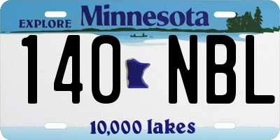 MN license plate 140NBL