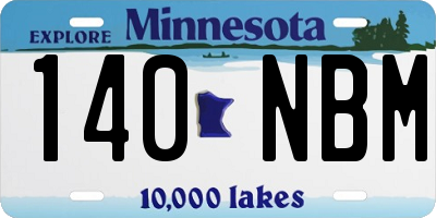 MN license plate 140NBM