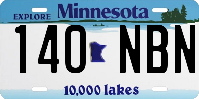 MN license plate 140NBN