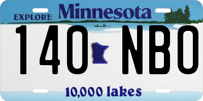 MN license plate 140NBO