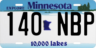MN license plate 140NBP